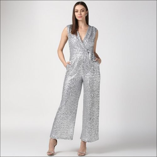 Alexa Silver Sequin Jumpsuit