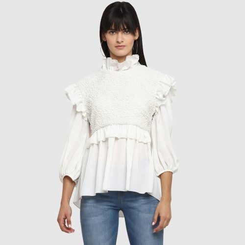 White Smocking  Top