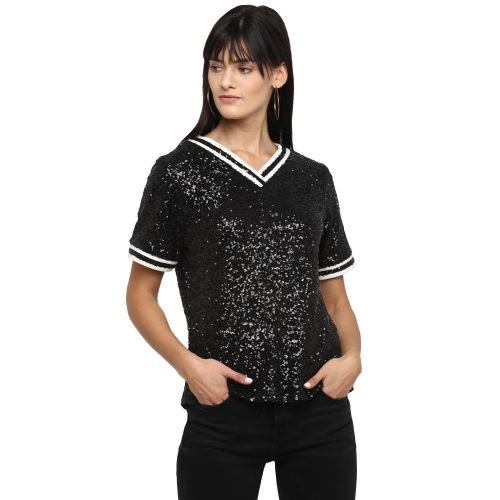 Sequins T shirt Black