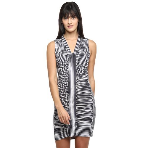Stripe  Ruching Dress