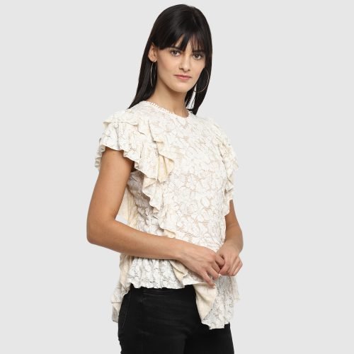 Ruffled Flower Lace Top