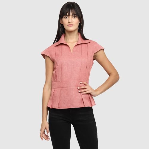 Jacquard Pleated Top