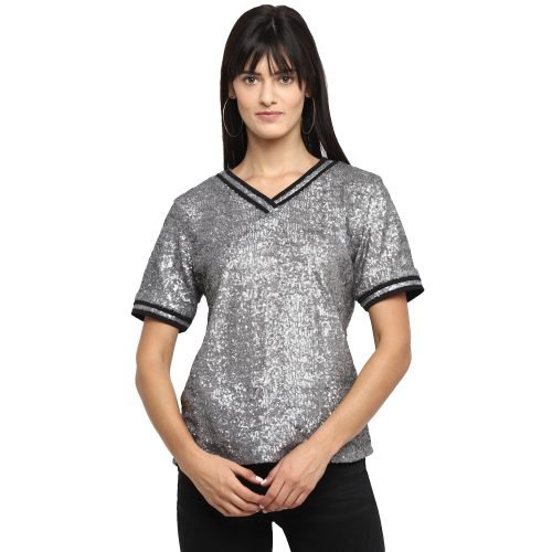 Sequins T shirt Grey